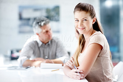 Buy stock photo Cropped shot of a working business office