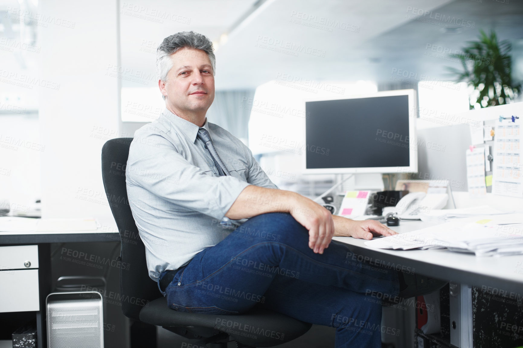 Buy stock photo Cropped shot of a working business office