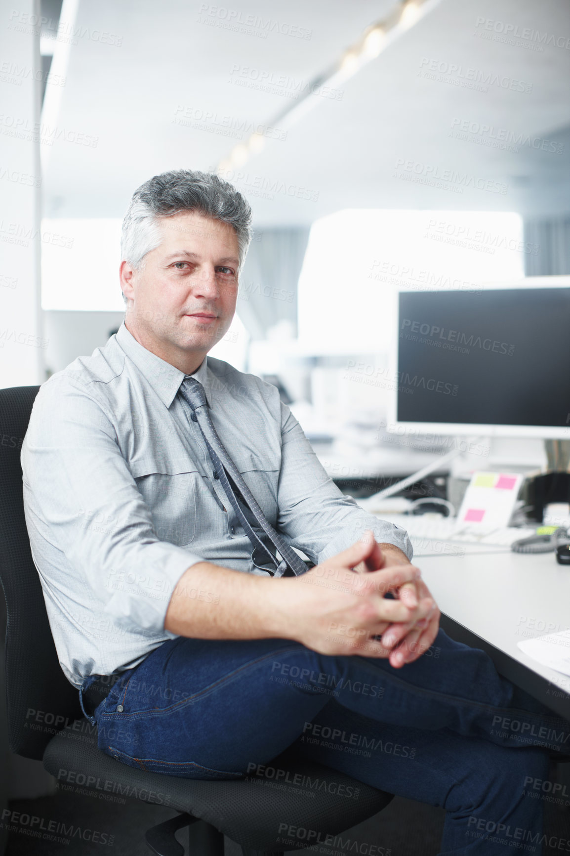 Buy stock photo Cropped shot of a working business office