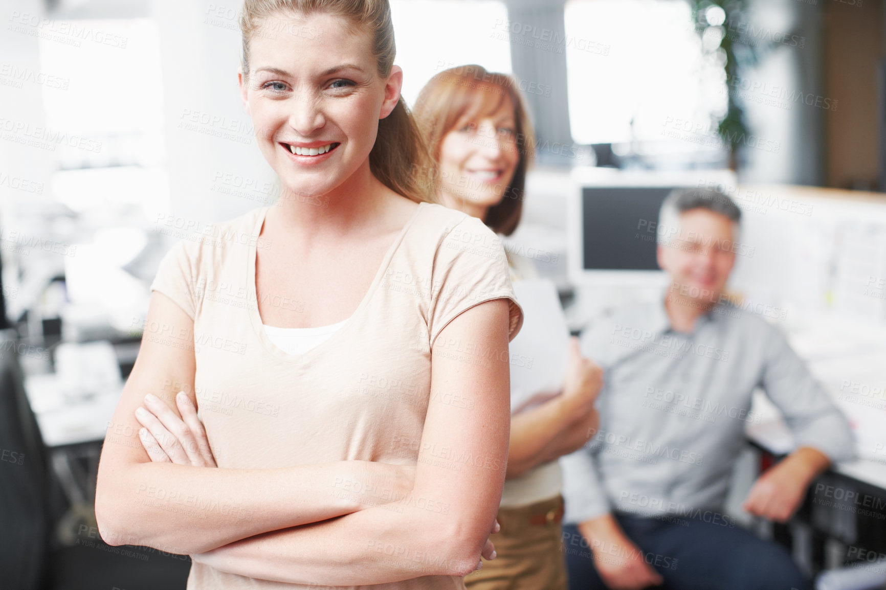 Buy stock photo Cropped shot of a working business office