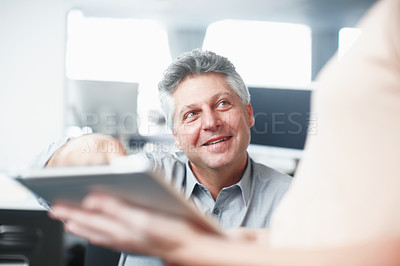 Buy stock photo Cropped shot of a working business office