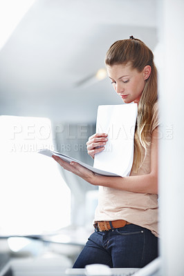 Buy stock photo Cropped shot of a working business office