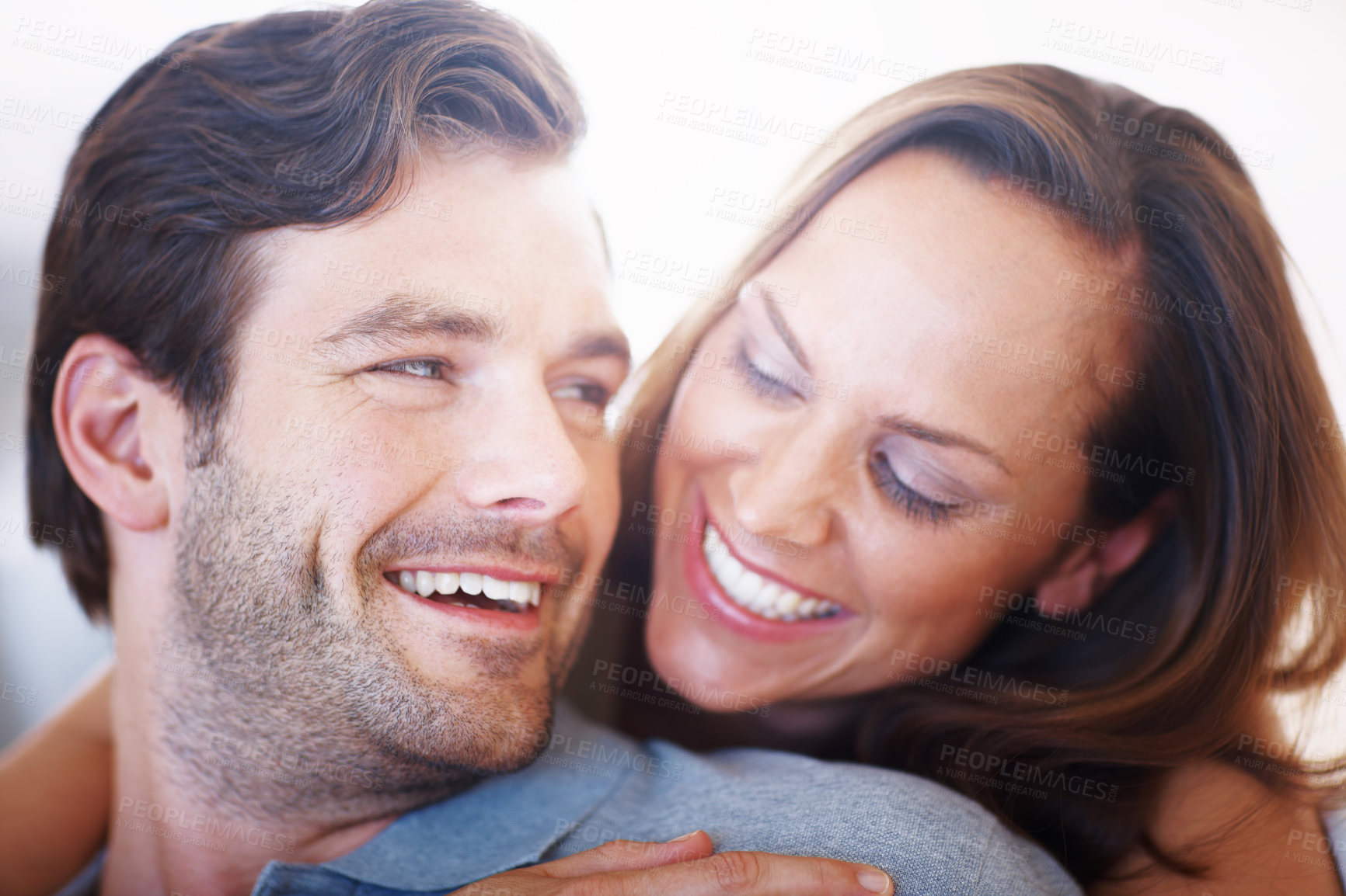 Buy stock photo Closeup shot of a vibrant married couple being affectionate