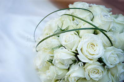 Buy stock photo Cropped shot of a wedding bouquet