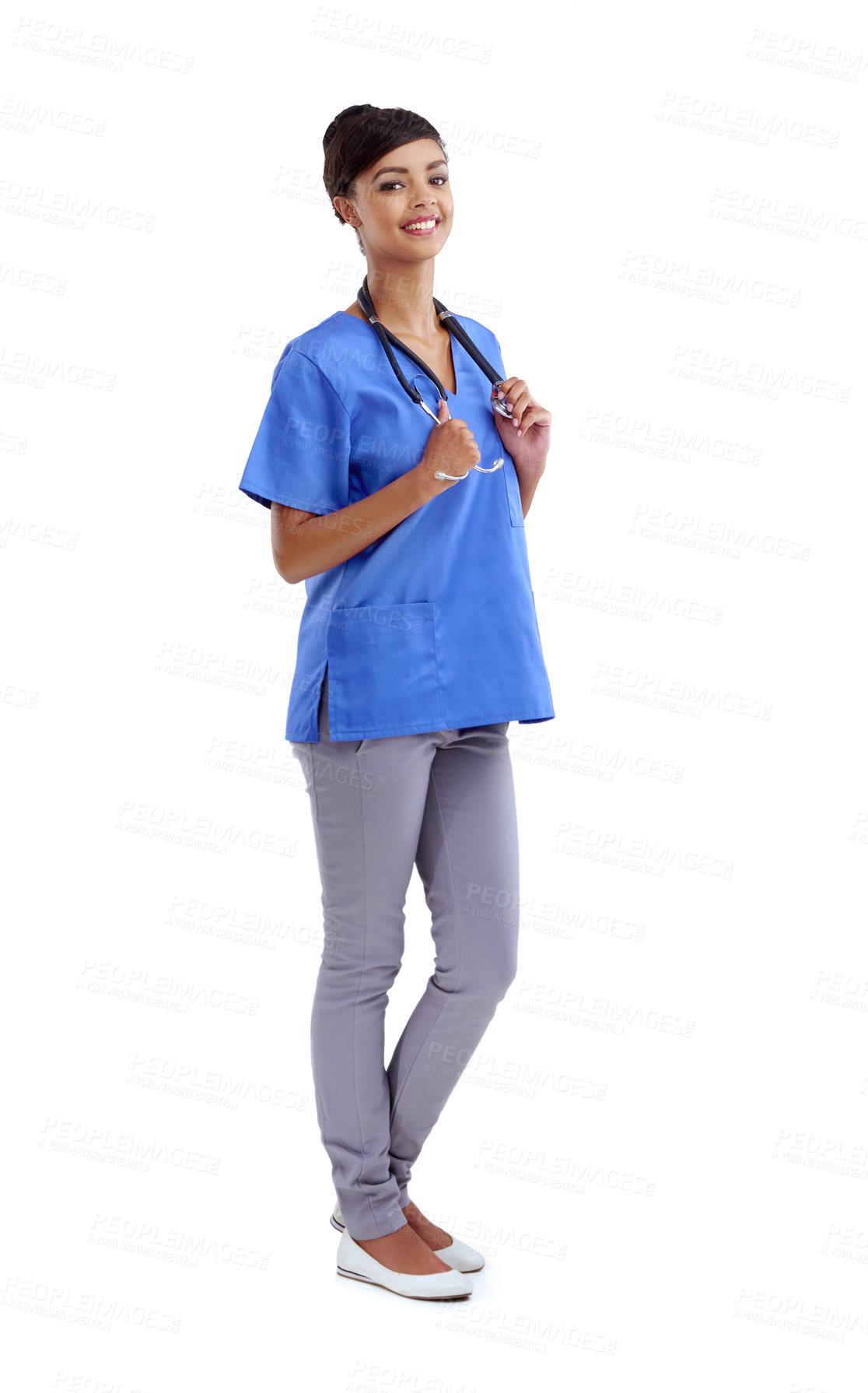 Buy stock photo Studio shot of a young medical professional isolated on white