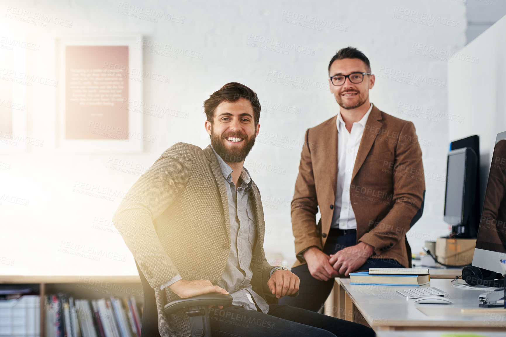Buy stock photo Cropped shot of two designers in an office