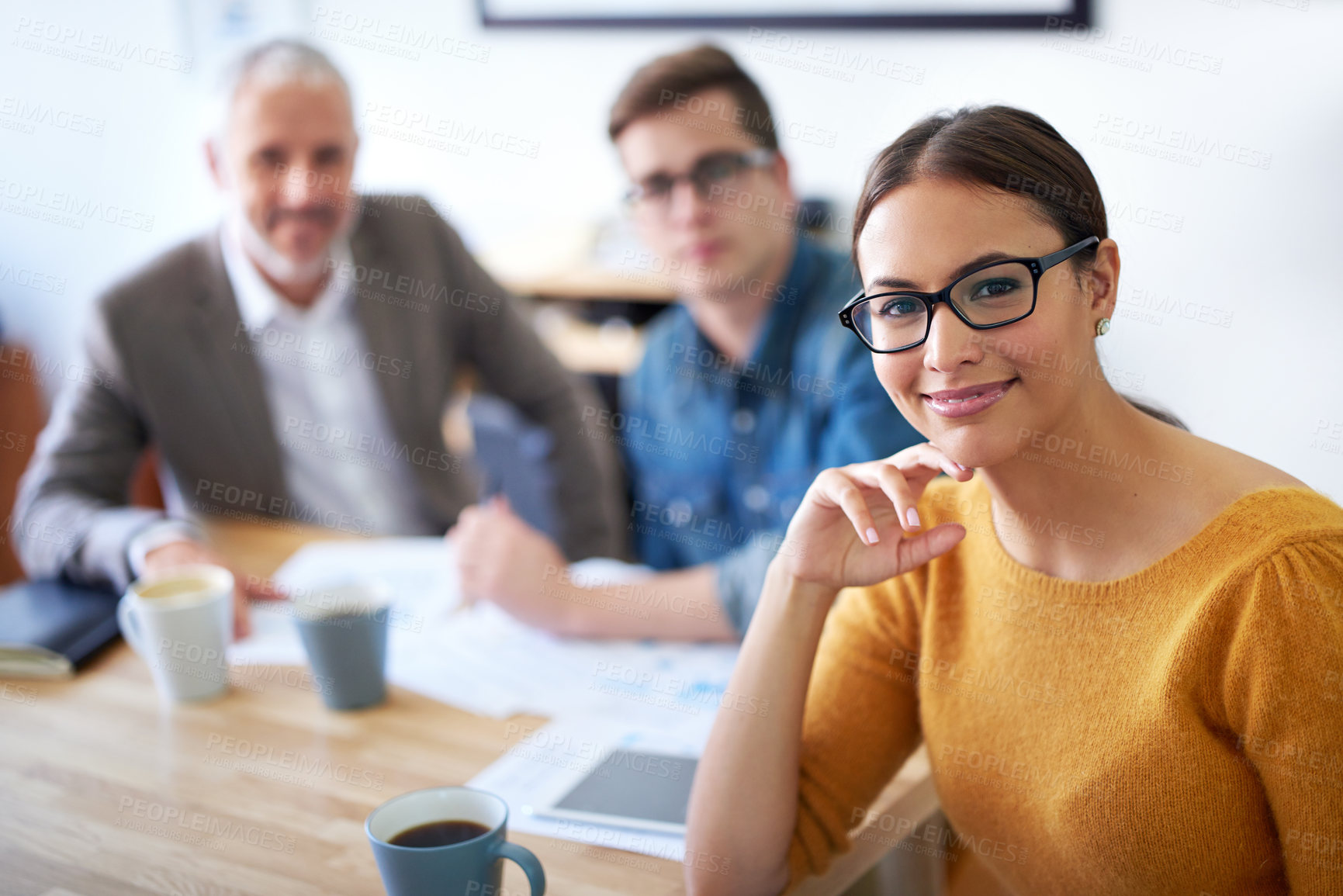 Buy stock photo Cropped shot of creative businesspeople working in their office