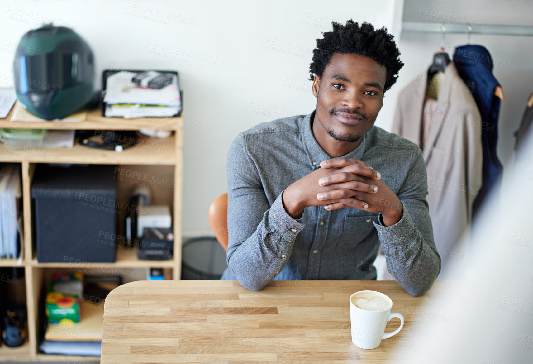 Buy stock photo Portrait of a young male designer at his desk