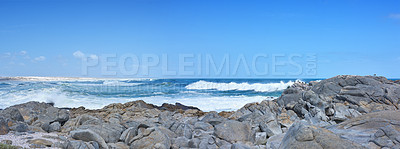 Buy stock photo Cropped shot of an ocean view