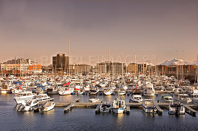 Buy stock photo Shot of the harbour