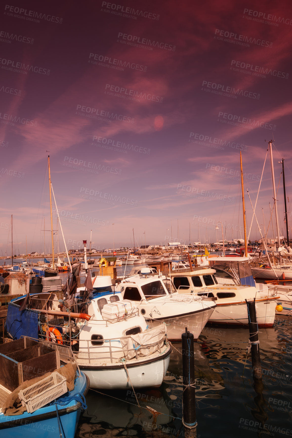 Buy stock photo Shot of the harbour