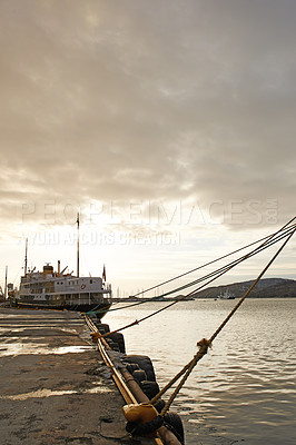 Buy stock photo Shot of the harbour