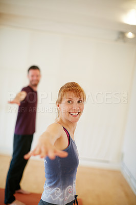 Buy stock photo Shot of a woman during a yoga class