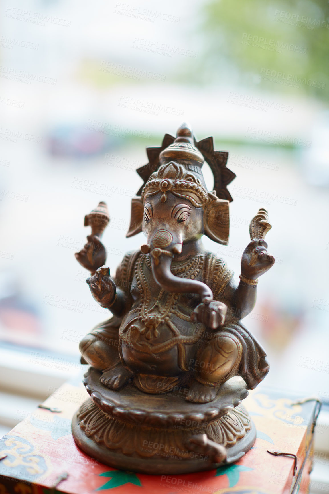 Buy stock photo Shot of a statue of the Hindu god, Ganesh