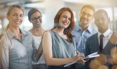 Buy stock photo Portrait of a business team in an office