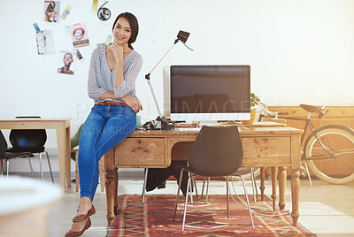 Buy stock photo Portrait of a female designer in her office