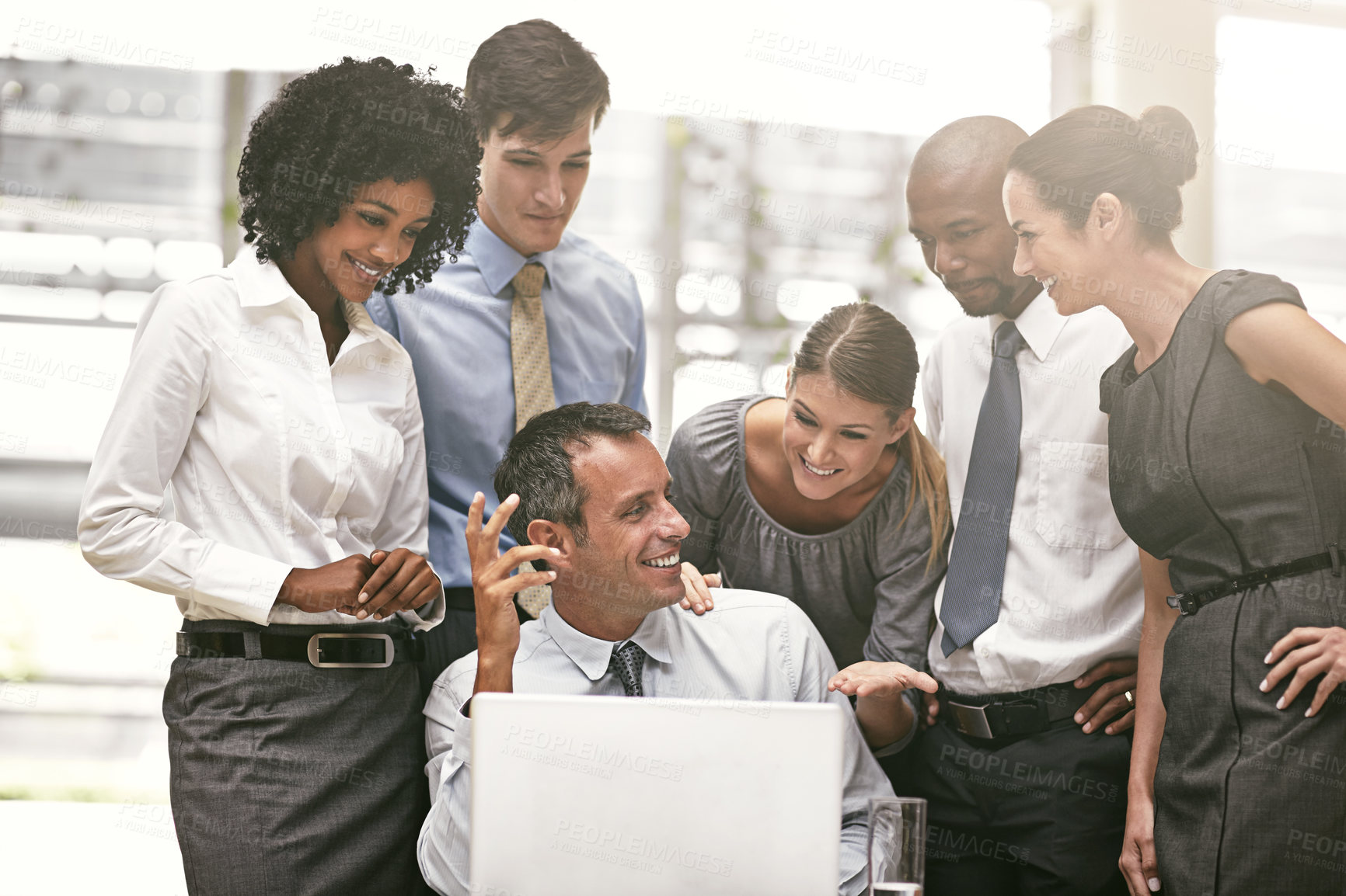 Buy stock photo Cropped shot of a group of businesspeople in their office