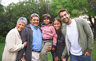 Buy stock photo Cropped shot of a multi-generational family