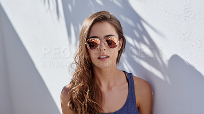 Buy stock photo Shot of an attractive young woman in summerwear