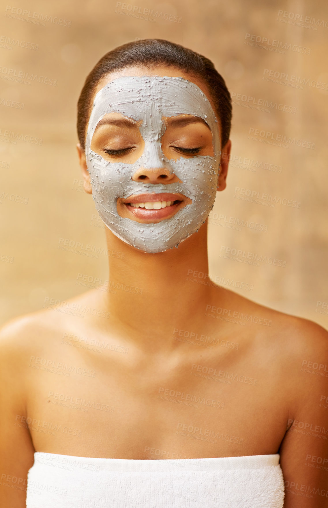Buy stock photo Cropped shot of a young woman enjoying a skincare treatment at the spa