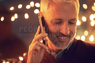 Buy stock photo Cropped shot of a mature businessman working late at the office