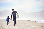Sharing a passion for surfing with his son