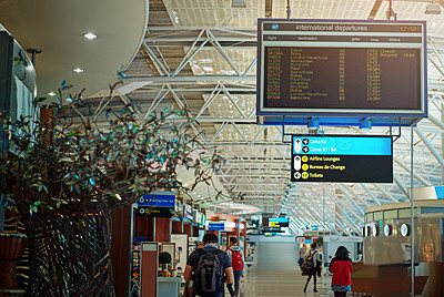 Buy stock photo Shot of the interior of an airport