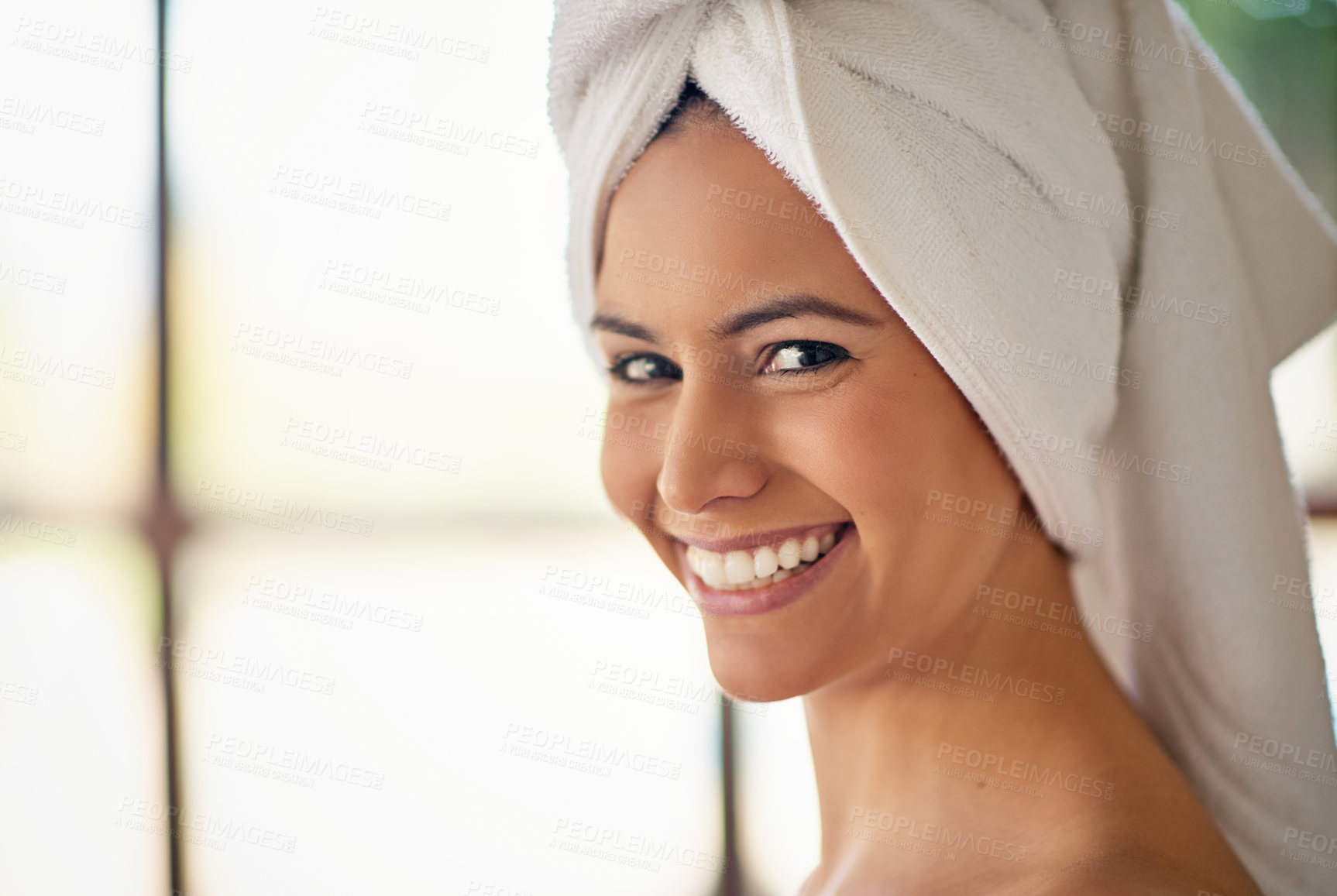 Buy stock photo Shot of a young woman at the day spa