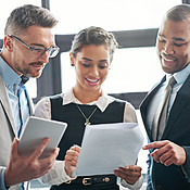 Proud of her perfect paperwork | Buy Stock Photo on PeopleImages ...