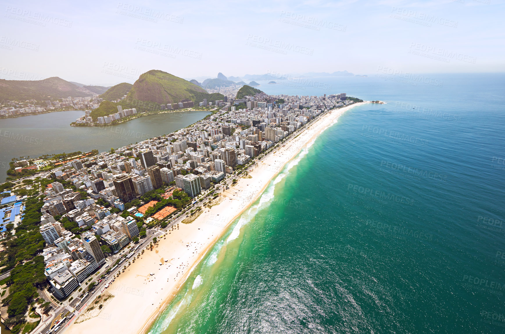 Buy stock photo Aerial view of Rio De Janeiro, Brazil