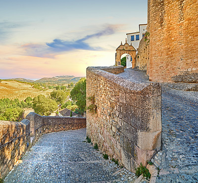 Buy stock photo The beautiful old city of Ronda, Andalusia, Spain