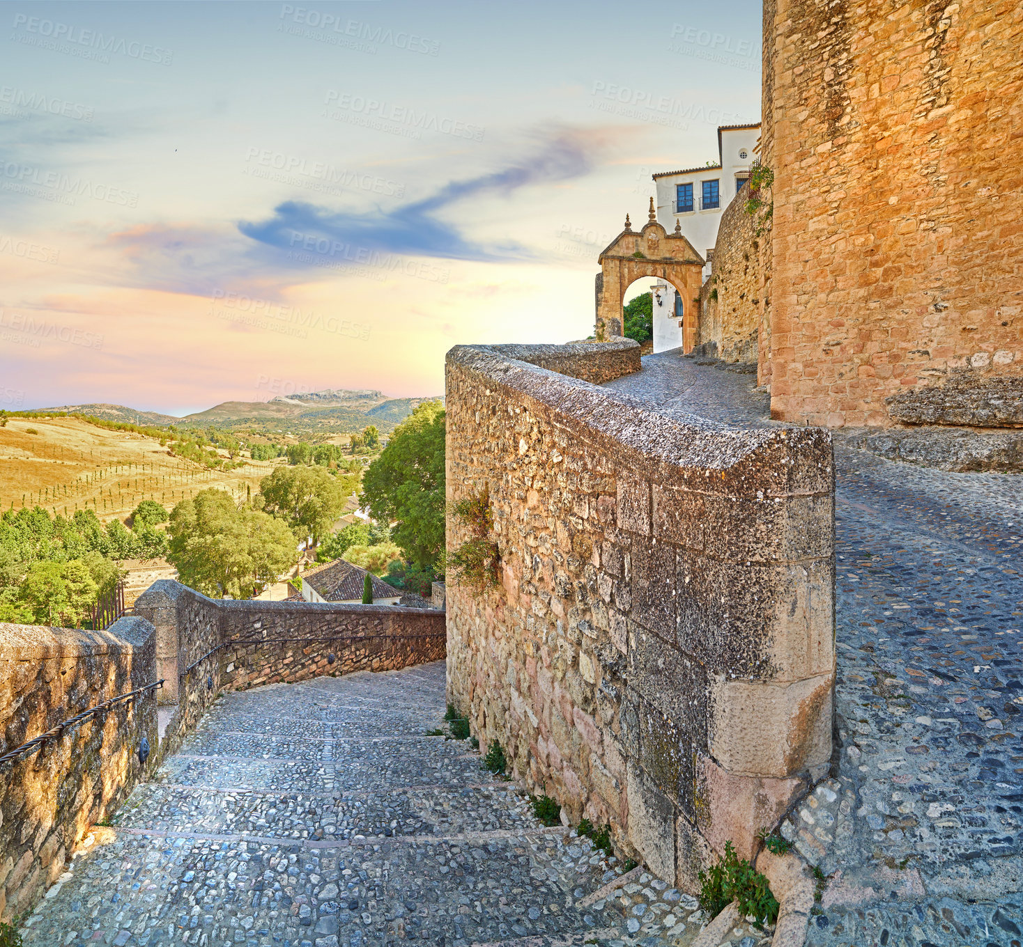 Buy stock photo The beautiful old city of Ronda, Andalusia, Spain