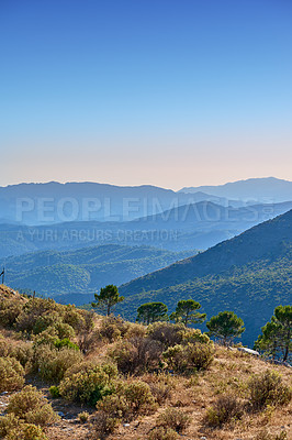 Buy stock photo Landscape around old city of Ronda, Andalusia, Spain