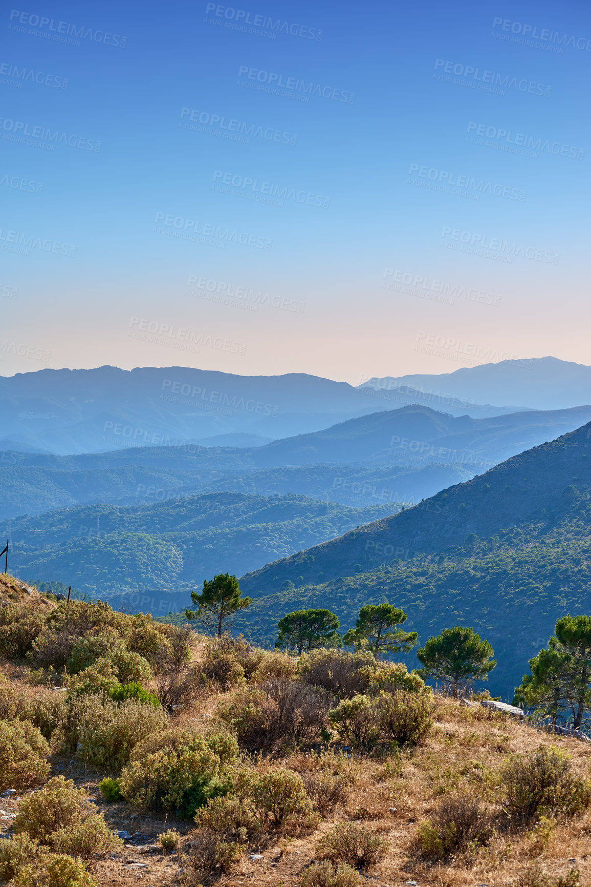 Buy stock photo Landscape around old city of Ronda, Andalusia, Spain