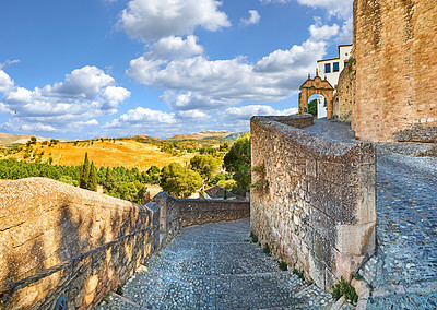 Buy stock photo The beautiful old city of Ronda, Andalusia, Spain