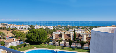 Buy stock photo The beach of beautiful city of Marbella, Andalusia, Spain