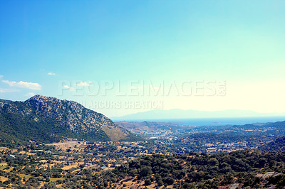 Buy stock photo A view over the Mediterranean sea - Bodrum area, Turkey