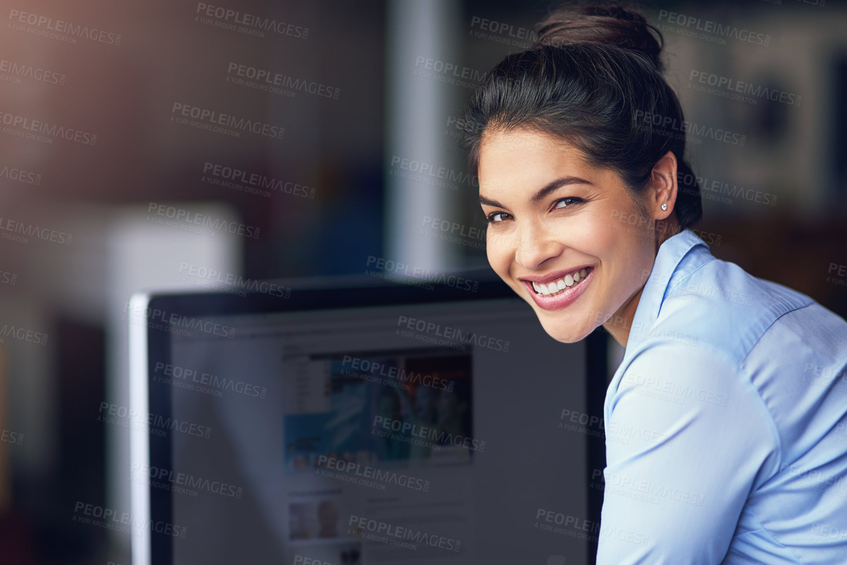 Buy stock photo Cropped portrait of a young businesswoman in the office
