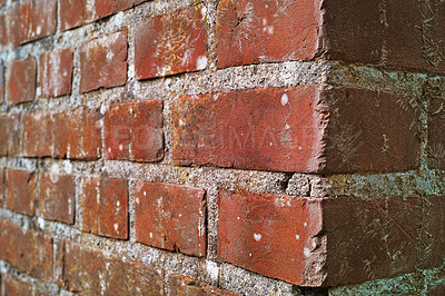 Buy stock photo Cropped shot of a facebrick wall