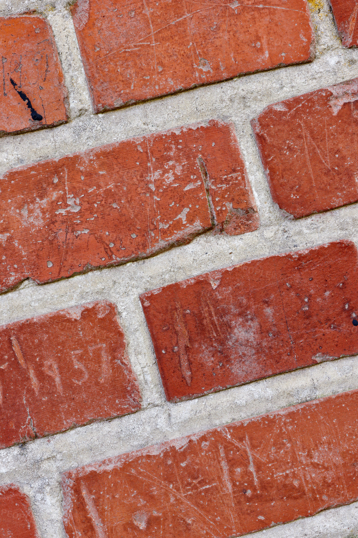 Buy stock photo Cropped shot of a facebrick wall