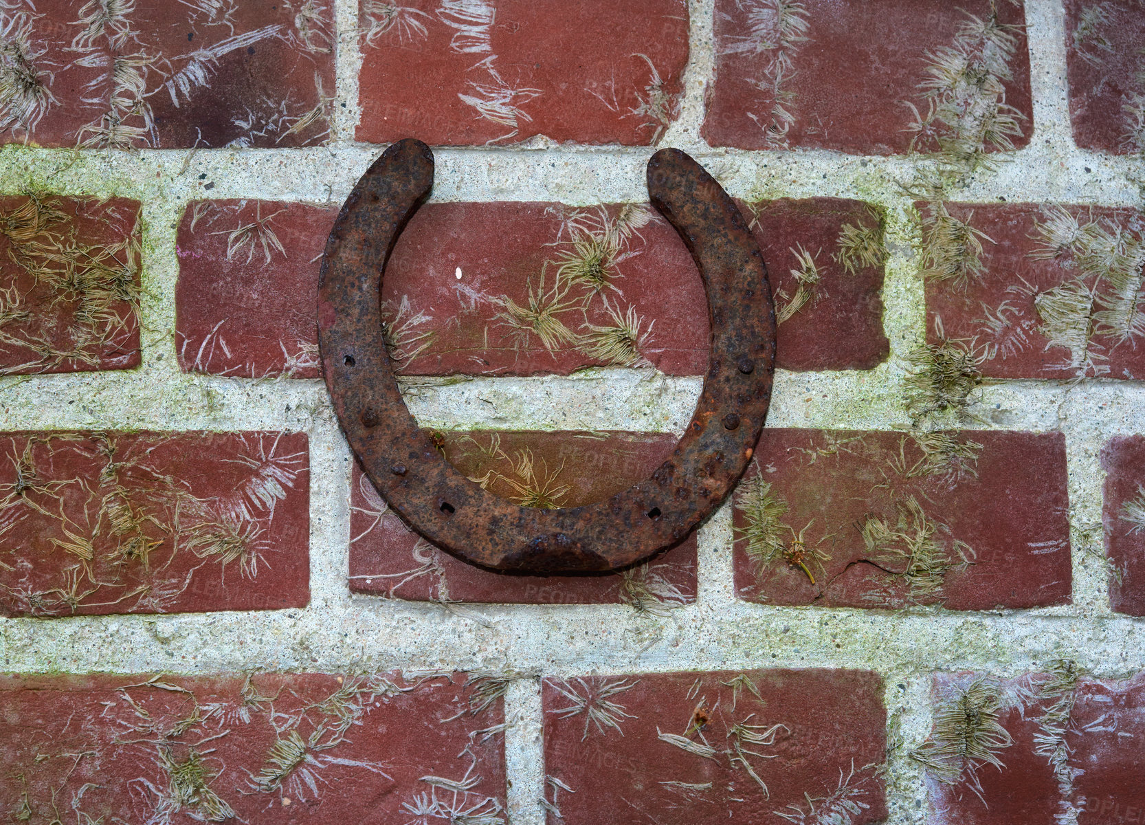 Buy stock photo Cropped shot of a facebrick wall