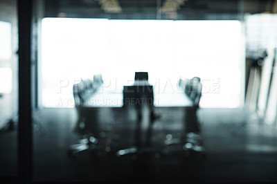 Buy stock photo Shot of an empty boardroom