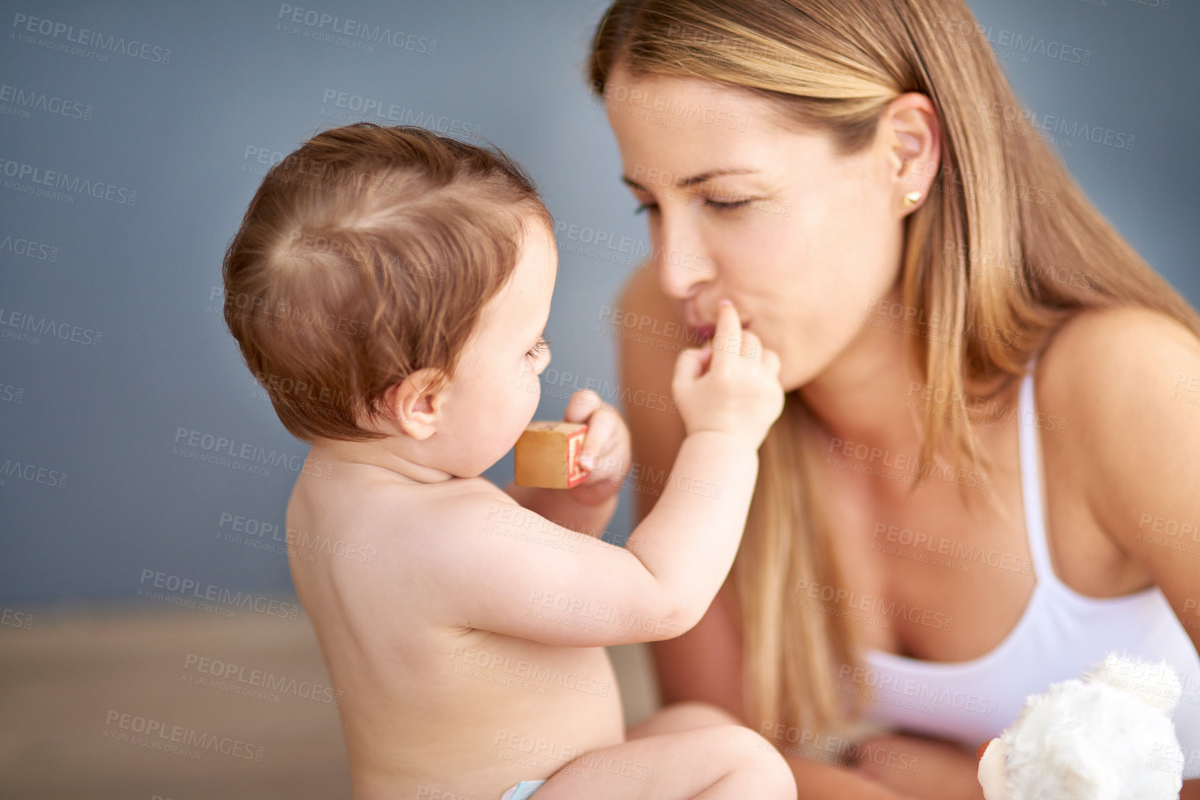 Buy stock photo Shot of a mother and her adorable baby girl