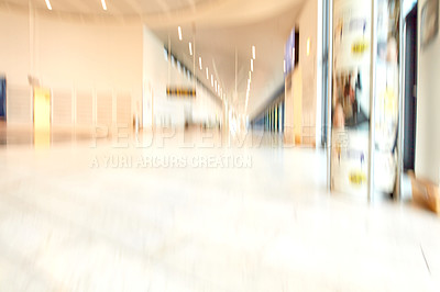 Buy stock photo Building, architecture and interior of design with rays for fluorescent, travel journey or lines of transportation. Modern, airport and motion with light glow of immigration, location and flight hall