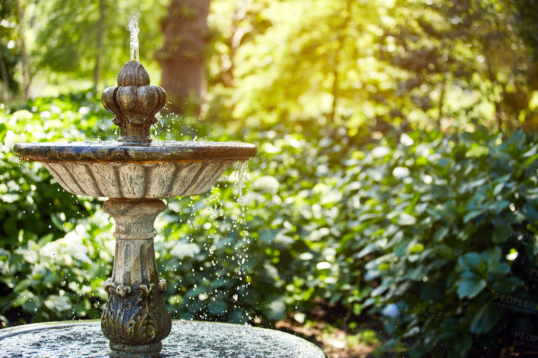 Buy stock photo Shot of a fountain in the park