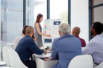 Buy stock photo Shot of a group of colleagues having a presentation at work