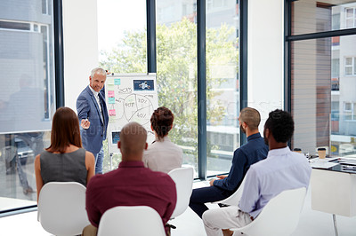 Buy stock photo Shot of a group of colleagues having a presentation at work