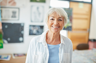 Buy stock photo Portrait of a senior woman at home