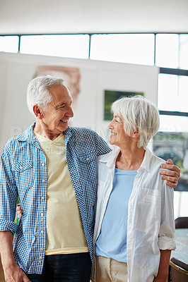 Buy stock photo Cropped shot of a loving senior couple at home