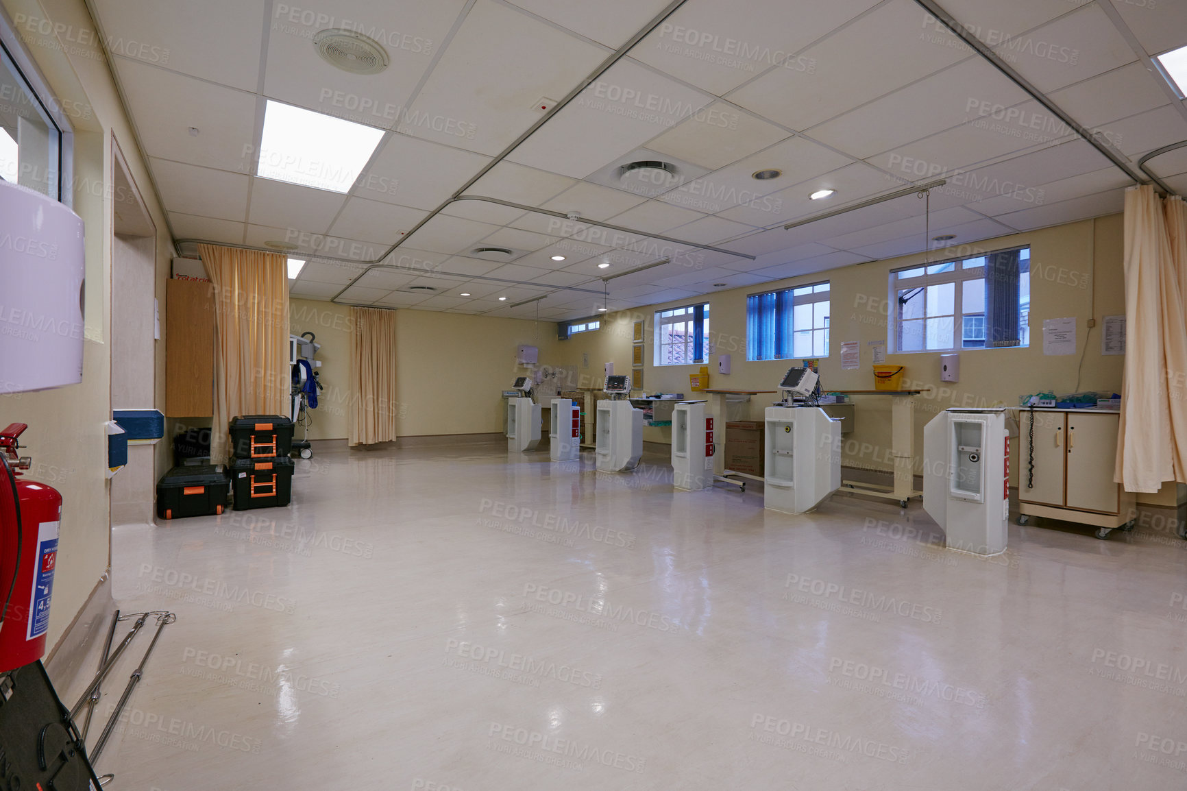 Buy stock photo Shot of an empty hospital ward